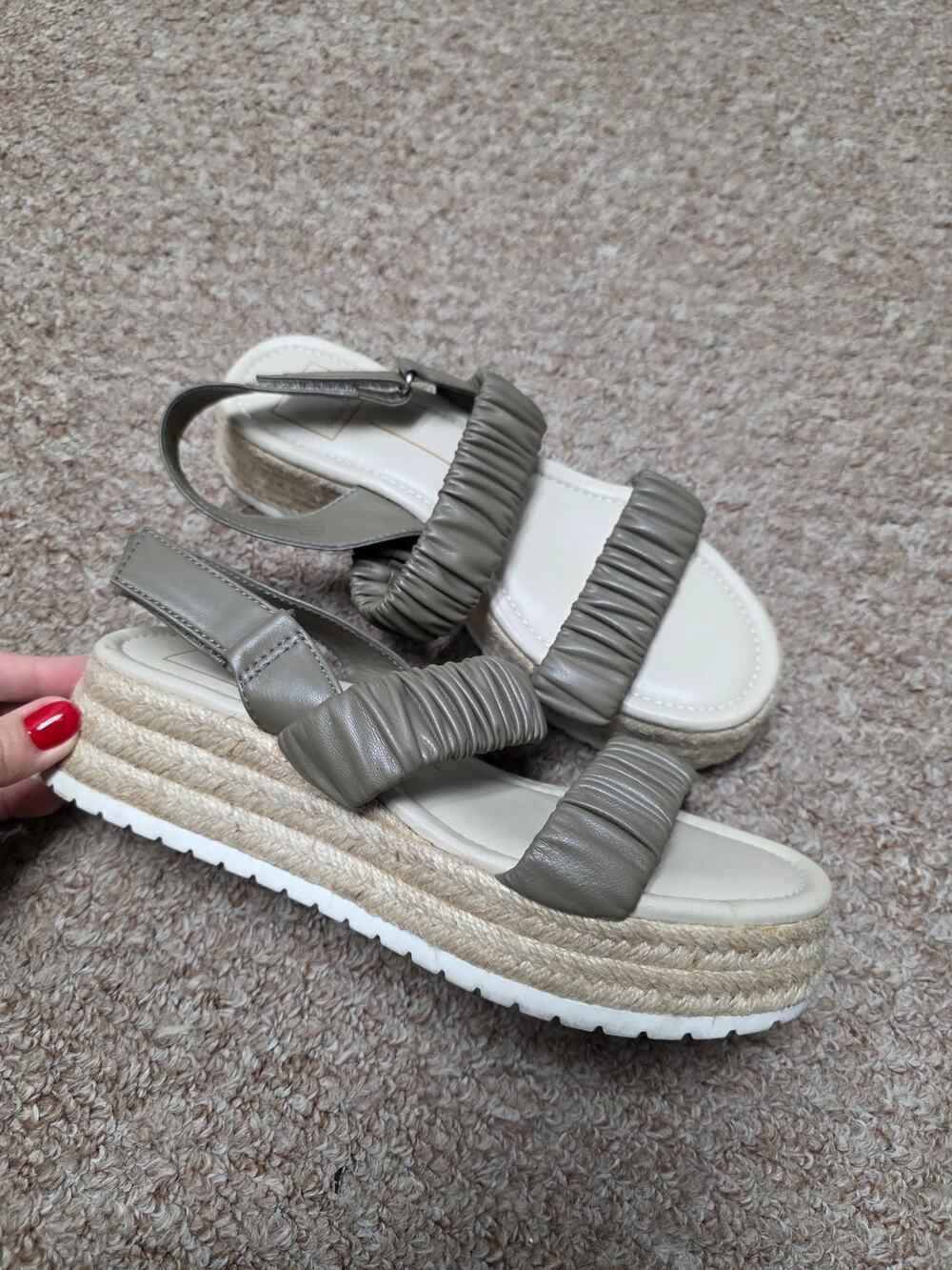 Dolce Vita Mizza Alpargata‎ wedge sandals, OLIVA STELLA, size 7